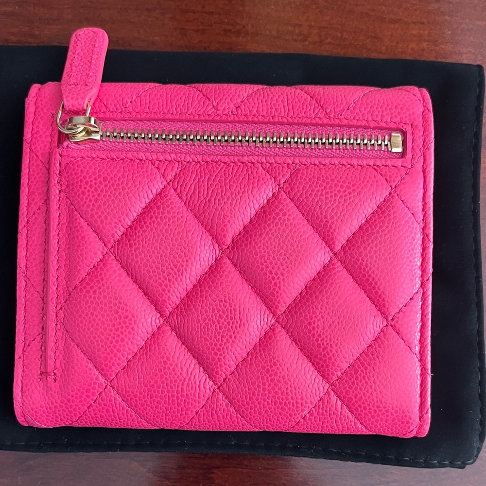 CHANEL Fuchsia Quilted Leather Wallet - Picture 2 of 5